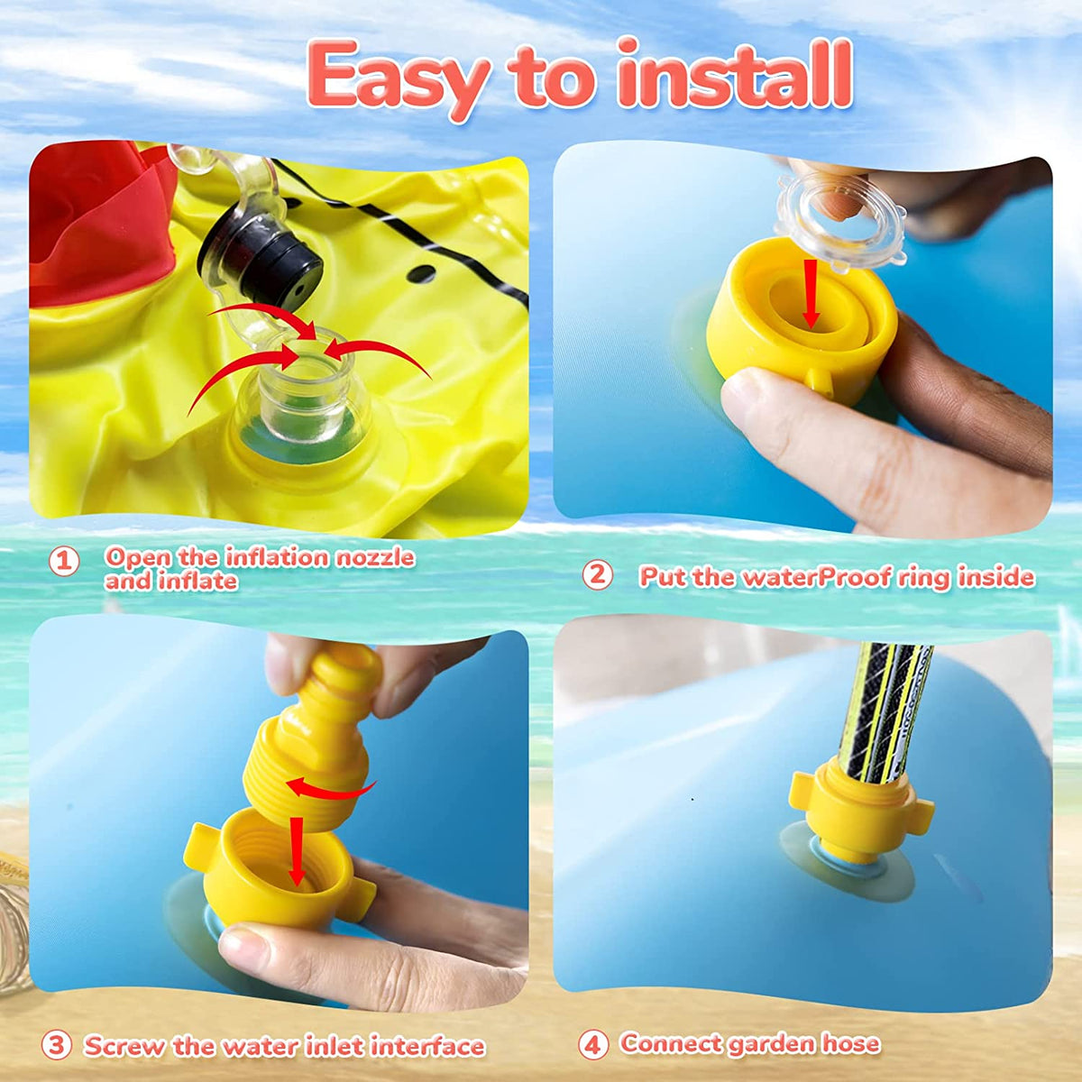 3-in-1 Splash Pad Outdoor Water Play Toys G2517