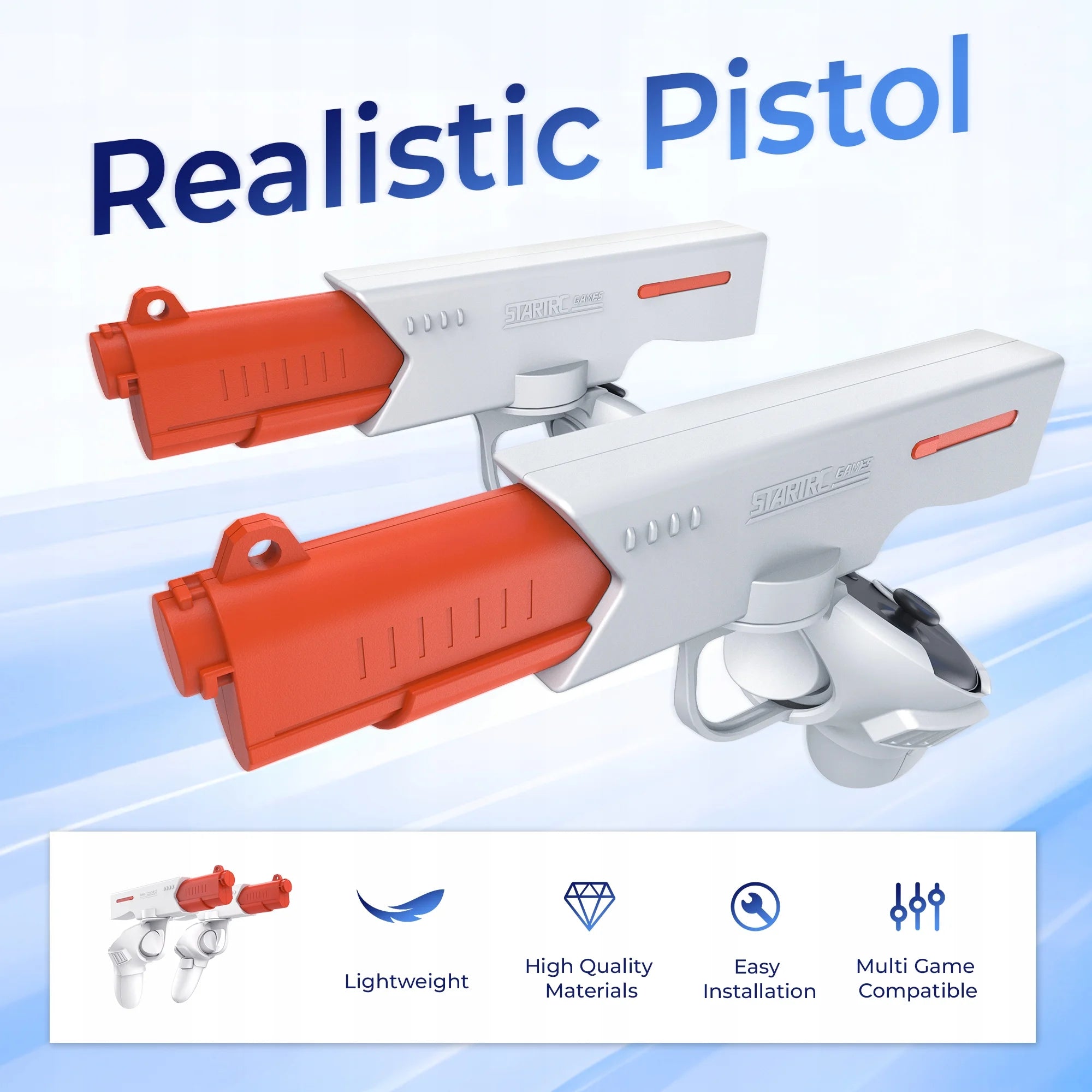 Orange & White Gun Stock for Meta Quest 3 J638