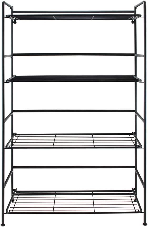 Black 4 Shelves Metal Bookcase A23825