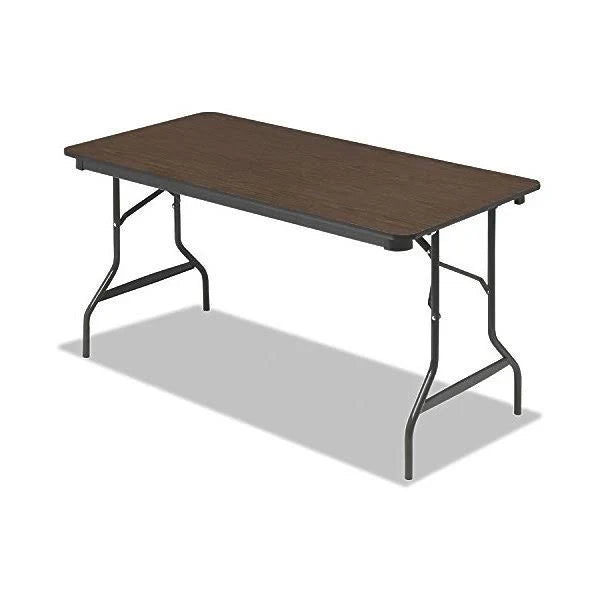 Economy Wood Laminate Folding Table with Brown Steel Legs, 30x22 W68343