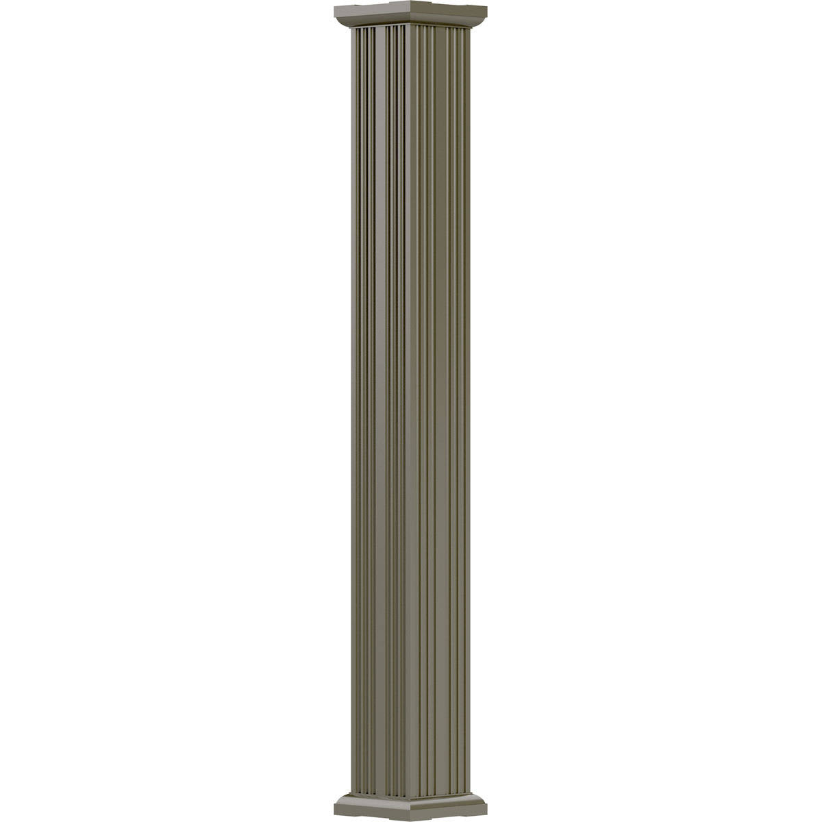 6x22 x 8 Endura-Aluminum Column, Square Shaft, Non-Tapered, Fluted, Clay Finish with Capital H143500