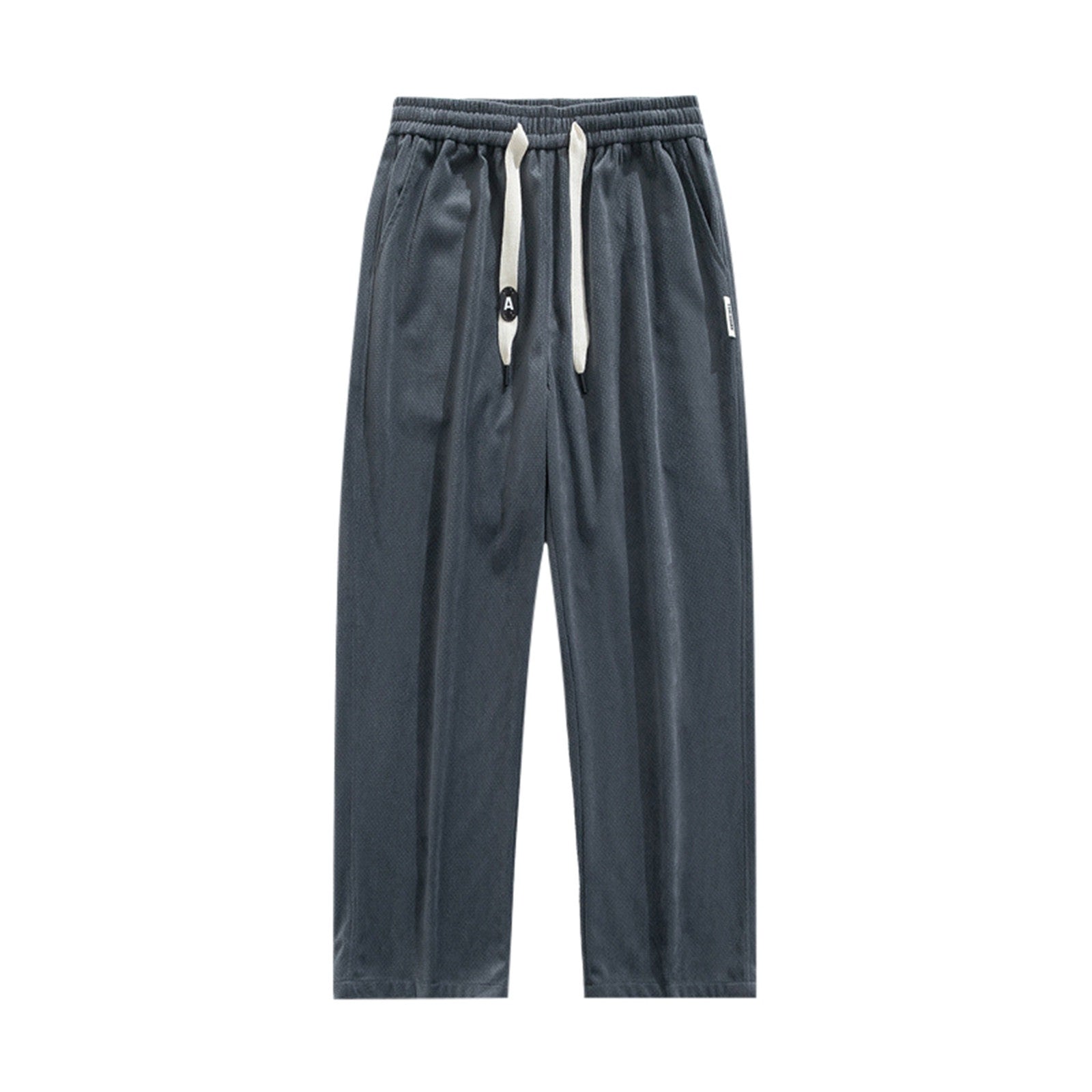 Corduroy Straight Tube Loose Fitting Solid Color Lace Up Sports Pants F654