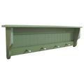 Distressed Sage Green Rectangular Storage Shelf with Pegs Z1334