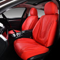 Red 2PCS Front Leather Waterproof Car Seat Covers N465