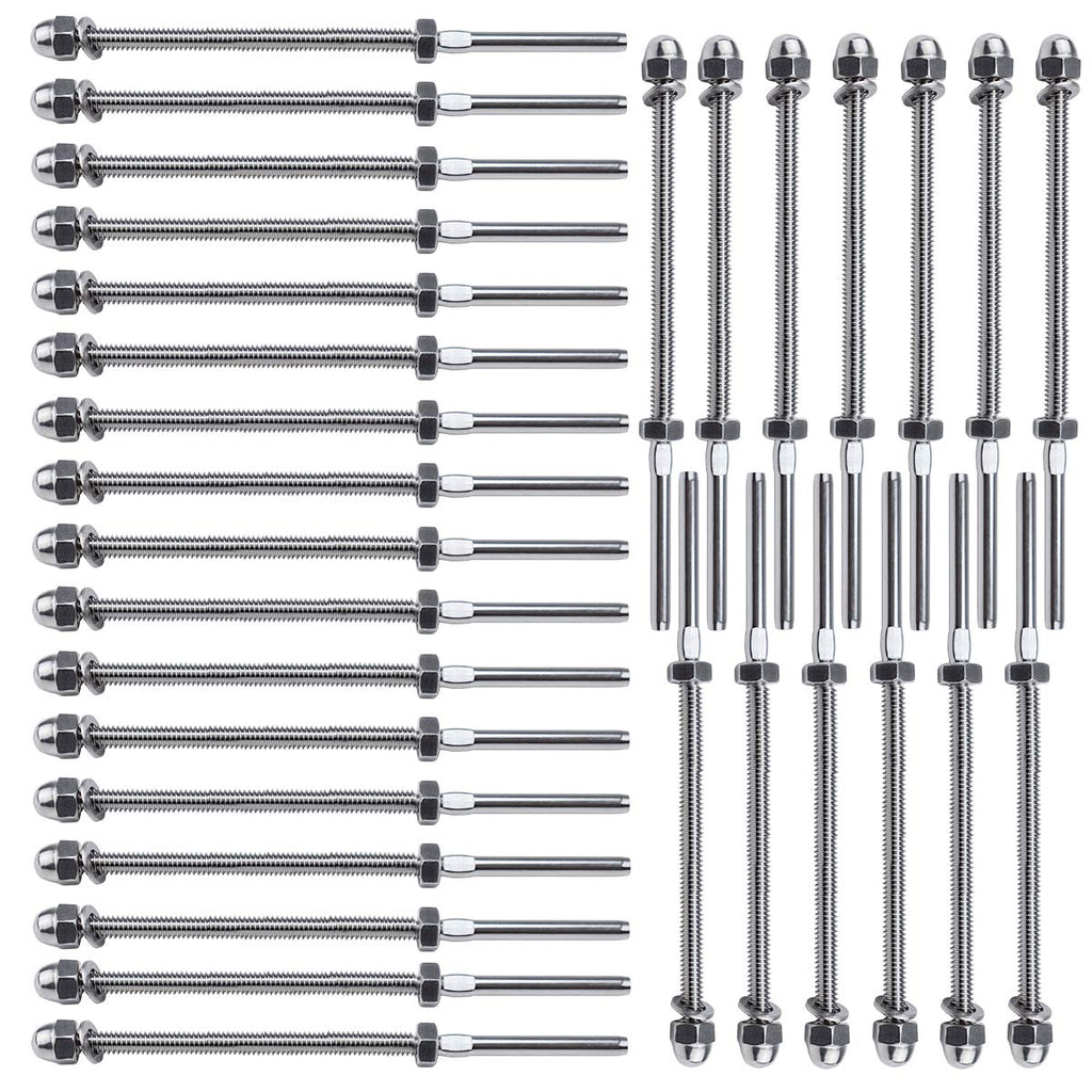 30Pack Hand Swage Tensioner Fitting for 1/8 Cable Railing T316 Stainless Steel Hardware E417549