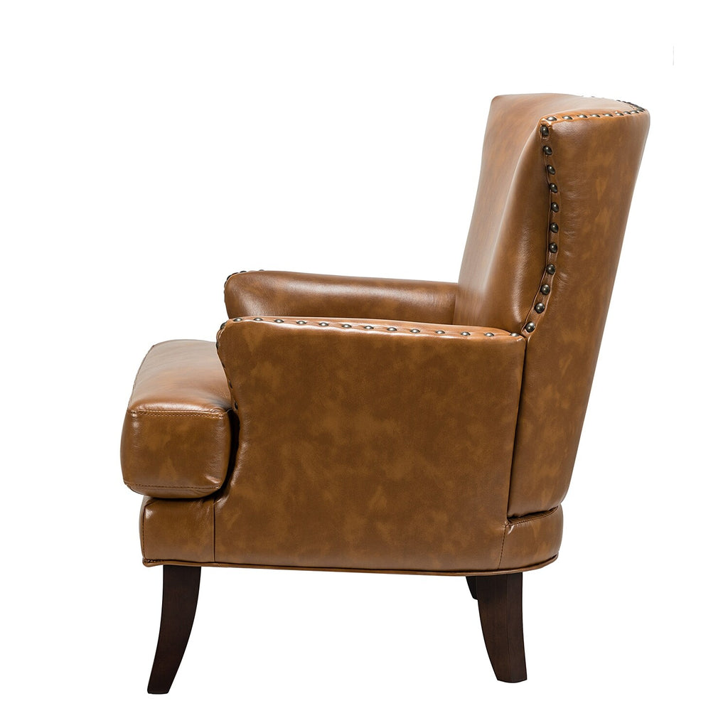 Traditional Wingback Upholstered Armchair with Nailhead Trim Set of 2 X508813