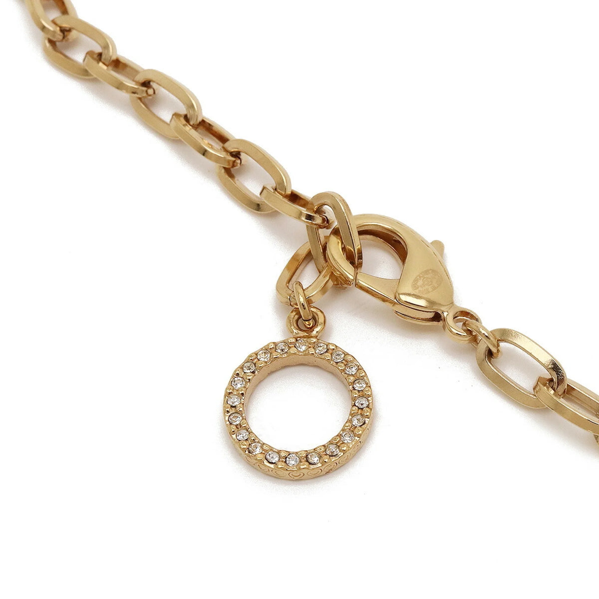 Ivory Gold Rhinestone Chain Necklace Pendant A420