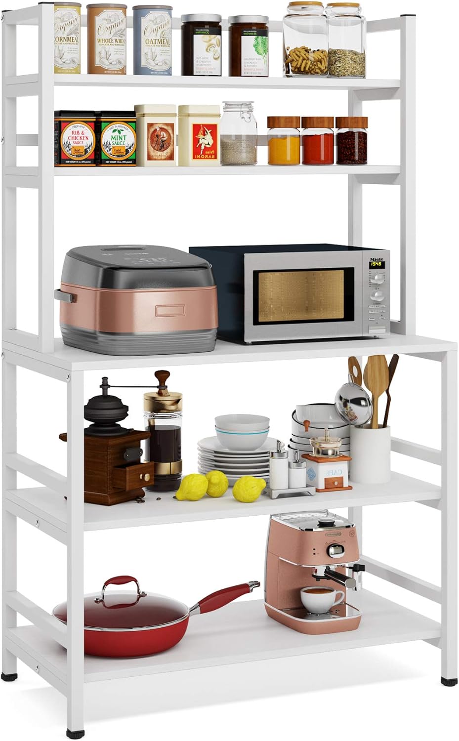 5-Tier Rustic Brown Kitchen Bakers Rack P8137