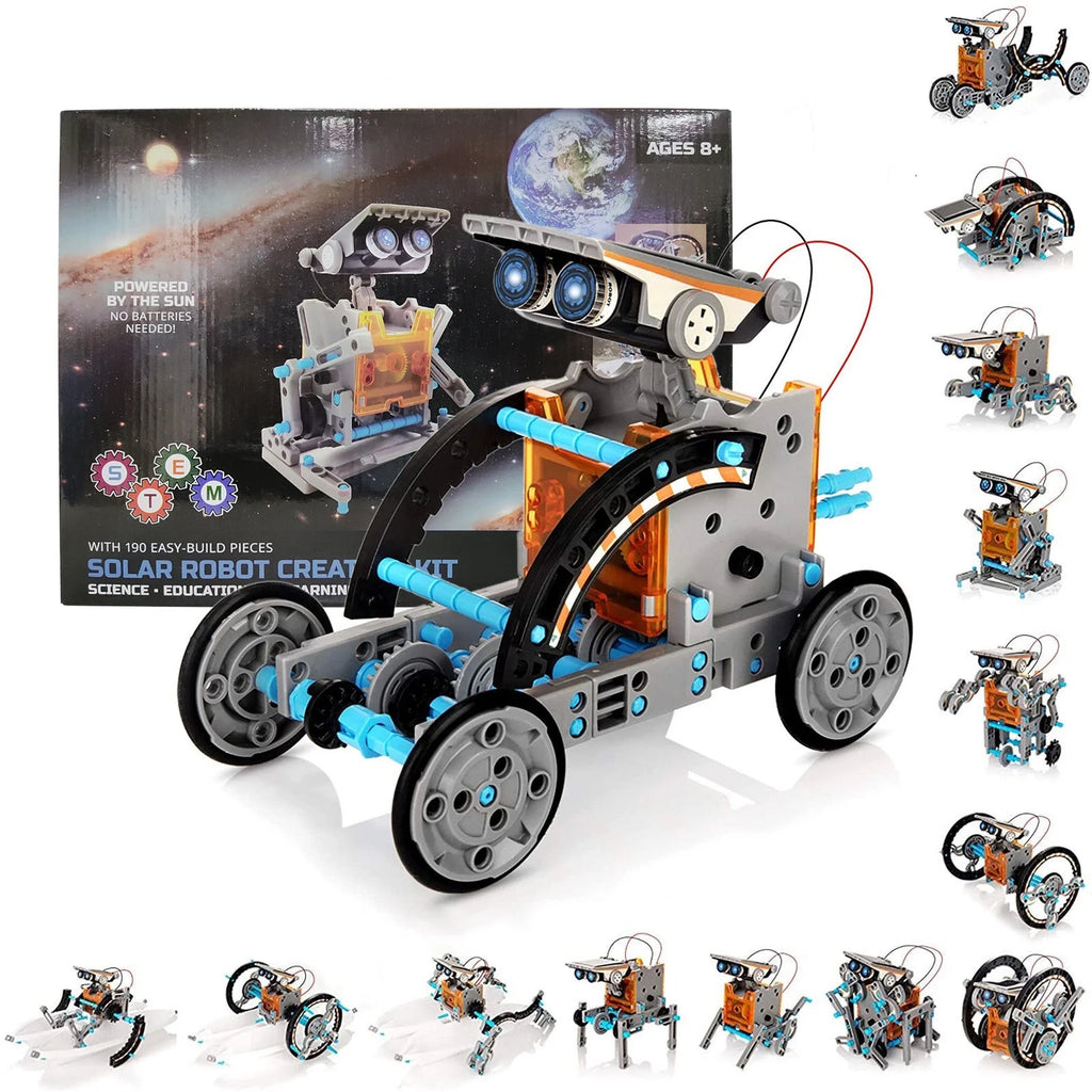190 Pieces DIY Solar Powered Robot Construction Kit N886176