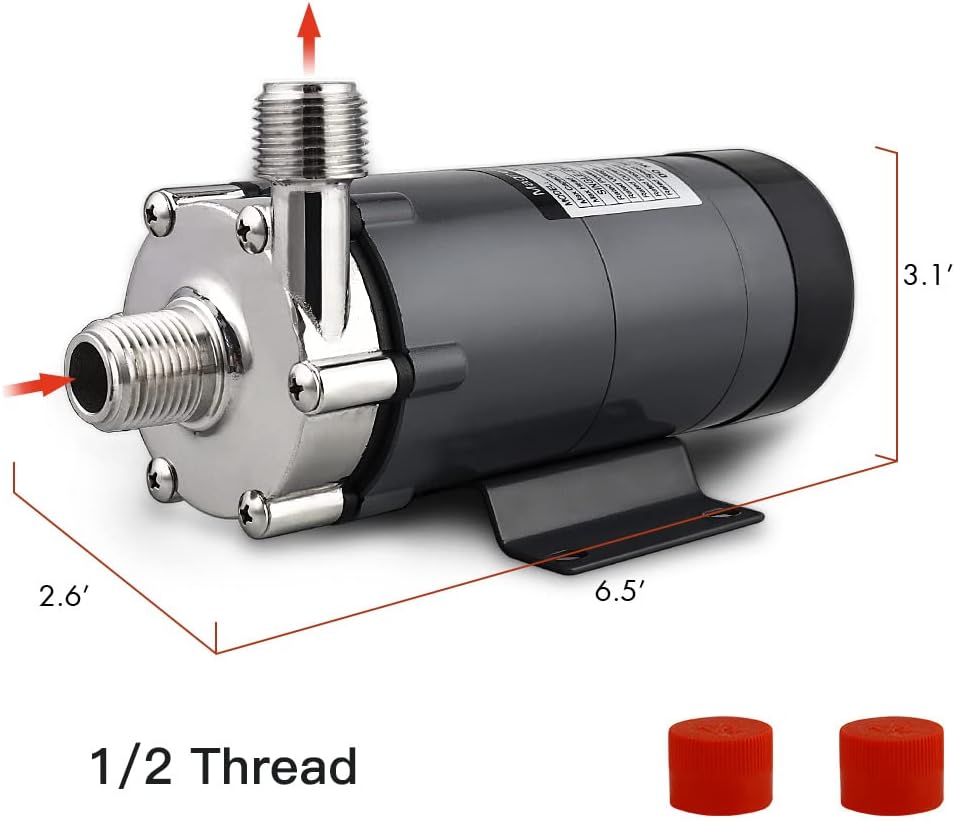 Magnetic Drive Pump 15RM with 1/2" NPT Thread, Black, Pack of 2 A887
