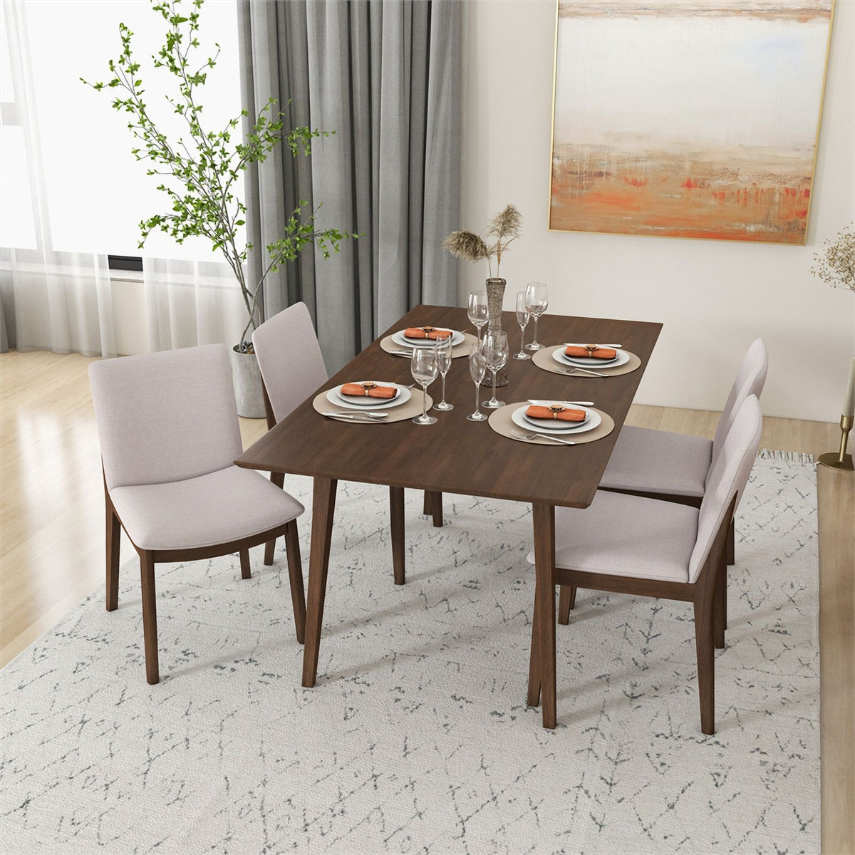 Mid Century Modern Kitchen Table and Chairs for 4 K643074