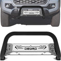 Textured Black Pickup Front Bumper Guard with Skid Plate Light Mount C18735