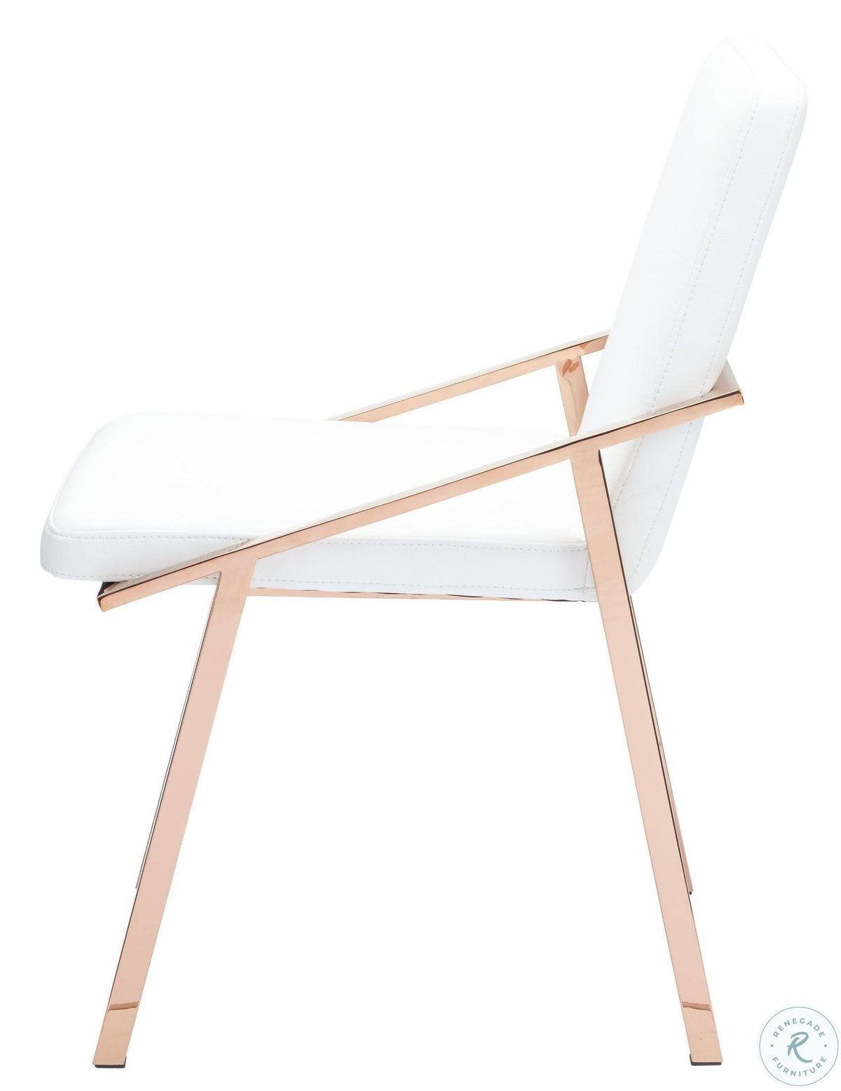 White & Rose Gold Dining Chair X1721