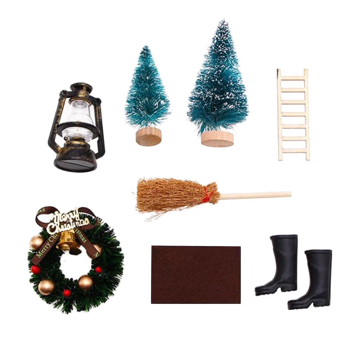 Doll House 8 Mini House Christmas Decoration Set Z189