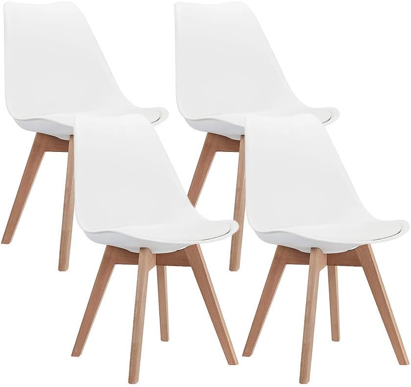 White Wood Legs Side Chair B2632