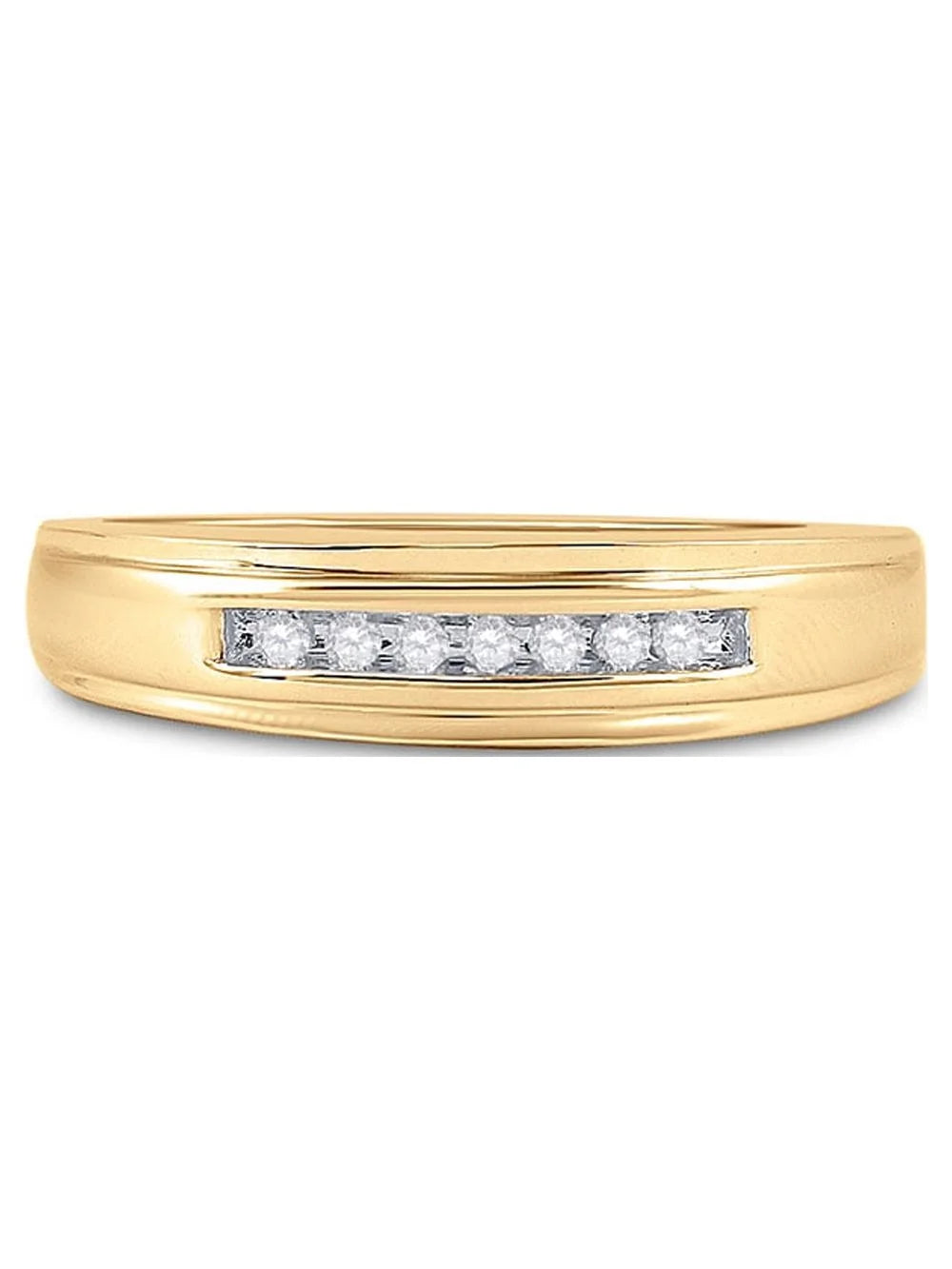 14kt Yellow Gold Mens Round Diamond Wedding Band Ring 1/12 Cttw Size 8 S65052