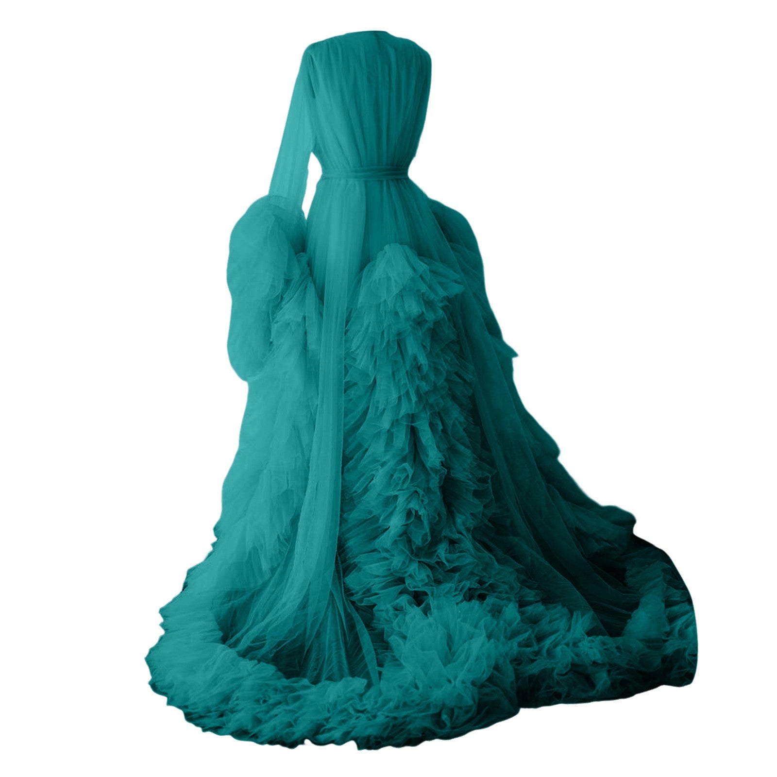 Sheer Long Tulle Robe for Maternity Photoshoot G7981