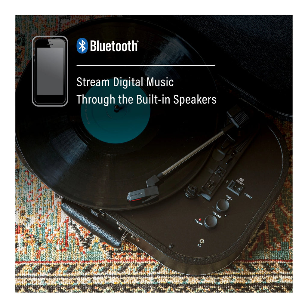 Vinyl Record Player with Speakers and Wireless Bluetooth Turntable C74308