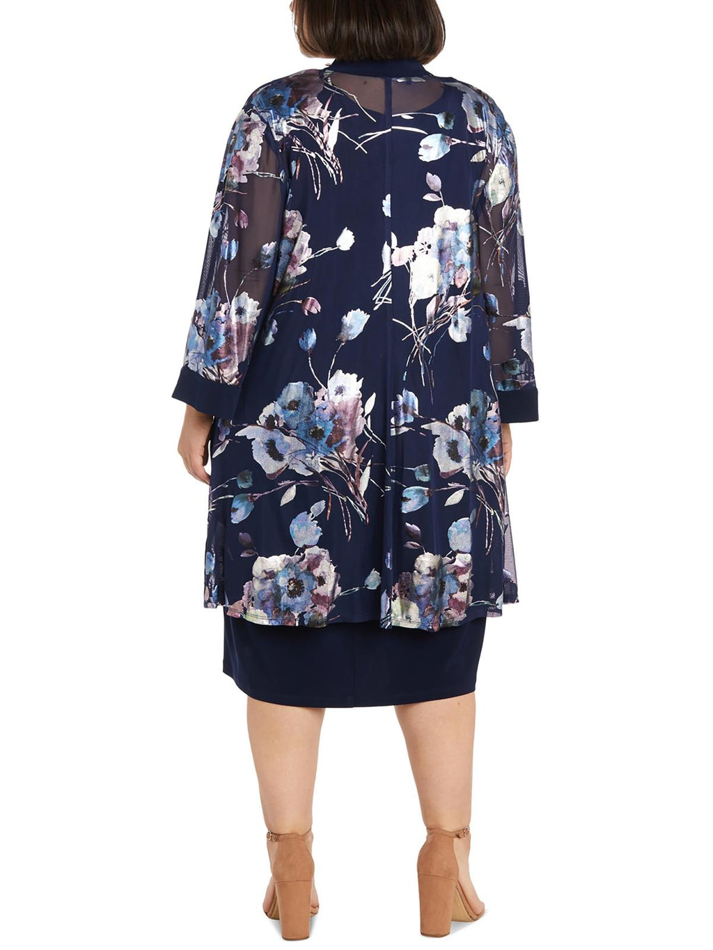 Plus 2PC Jacket Midi Dress W789239