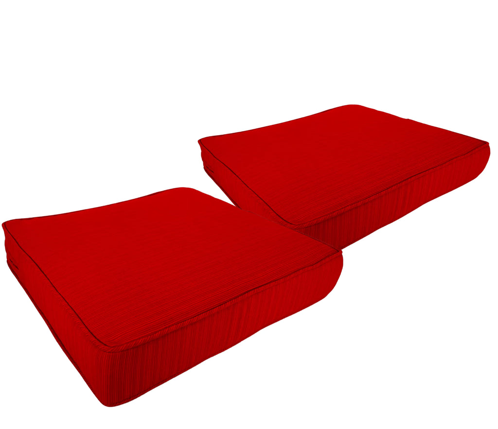 Outdoor Dining Seat Cushion Square Set of 2 Cardinal Red 17" x 17" J919691