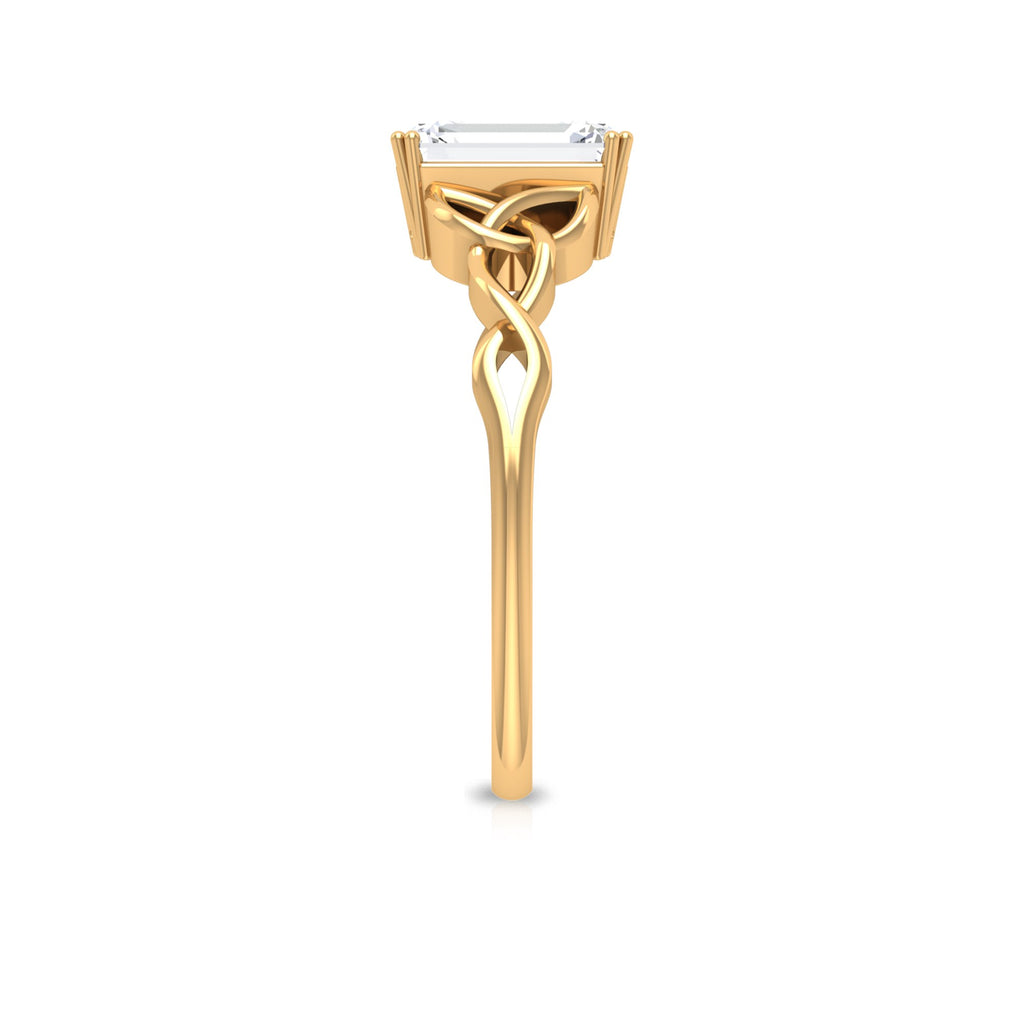14K Yellow Gold Moissanite Engagement Ring S414
