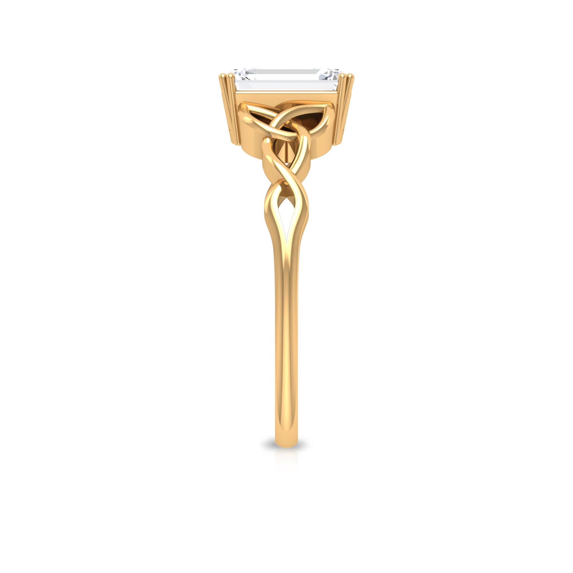 14K Yellow Gold Moissanite Engagement Ring S414