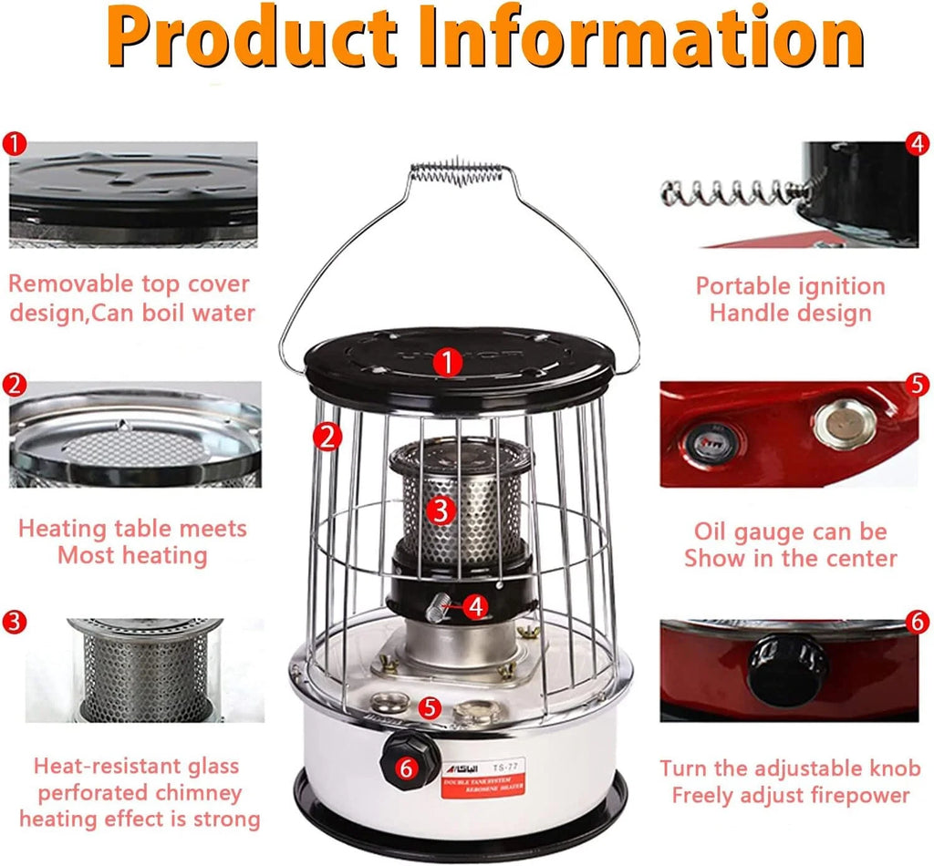Portable Kerosene Heater Stove, 10000BTU, 6L T997