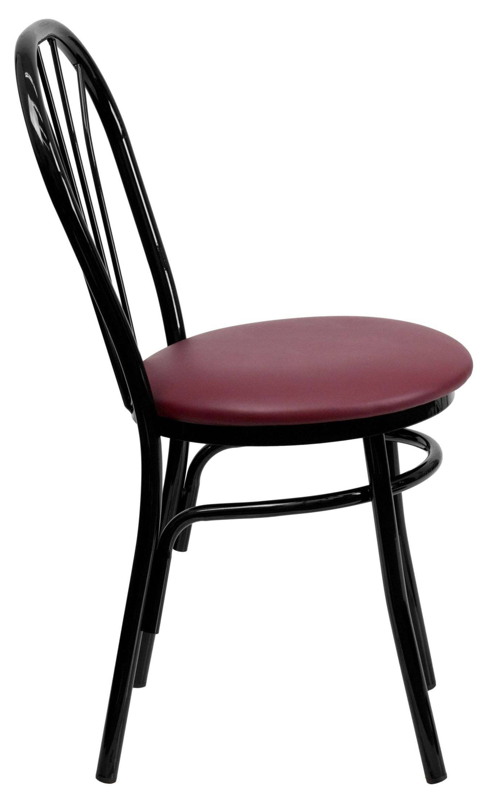 Burgundy Vinyl Metal Chair A935