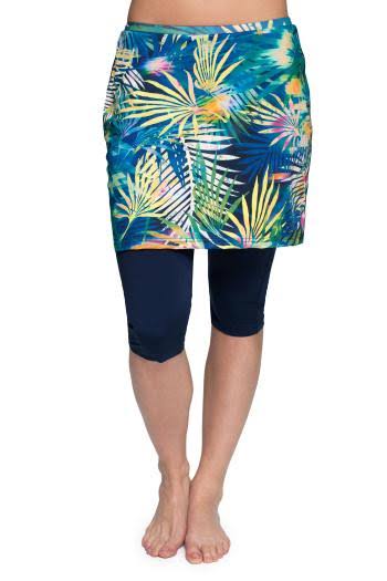 Blue Chlorine Proof Skirted Capris E3223