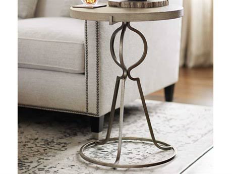Rustic Patina Sand Round End Table E1559