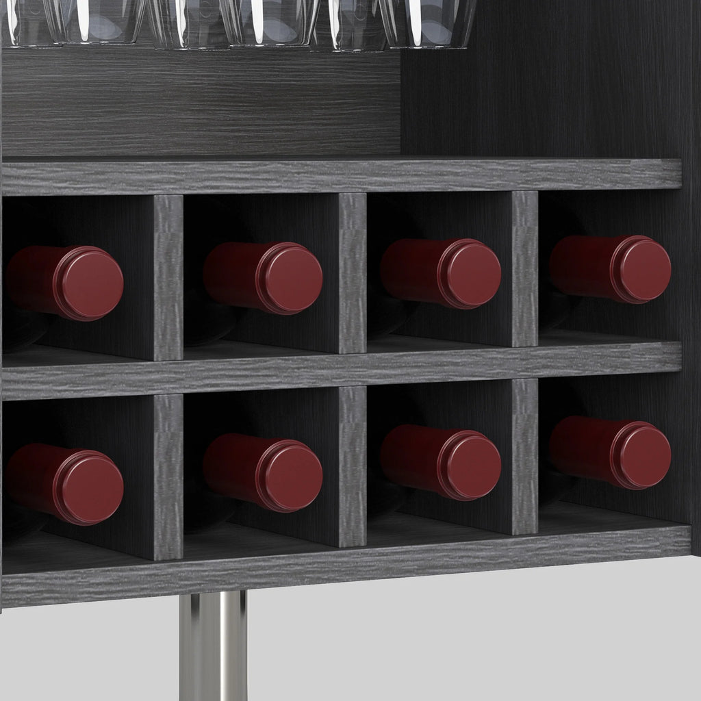 Dark Rustic Oak Sideboard Buffet Cabinet with Storage C668671