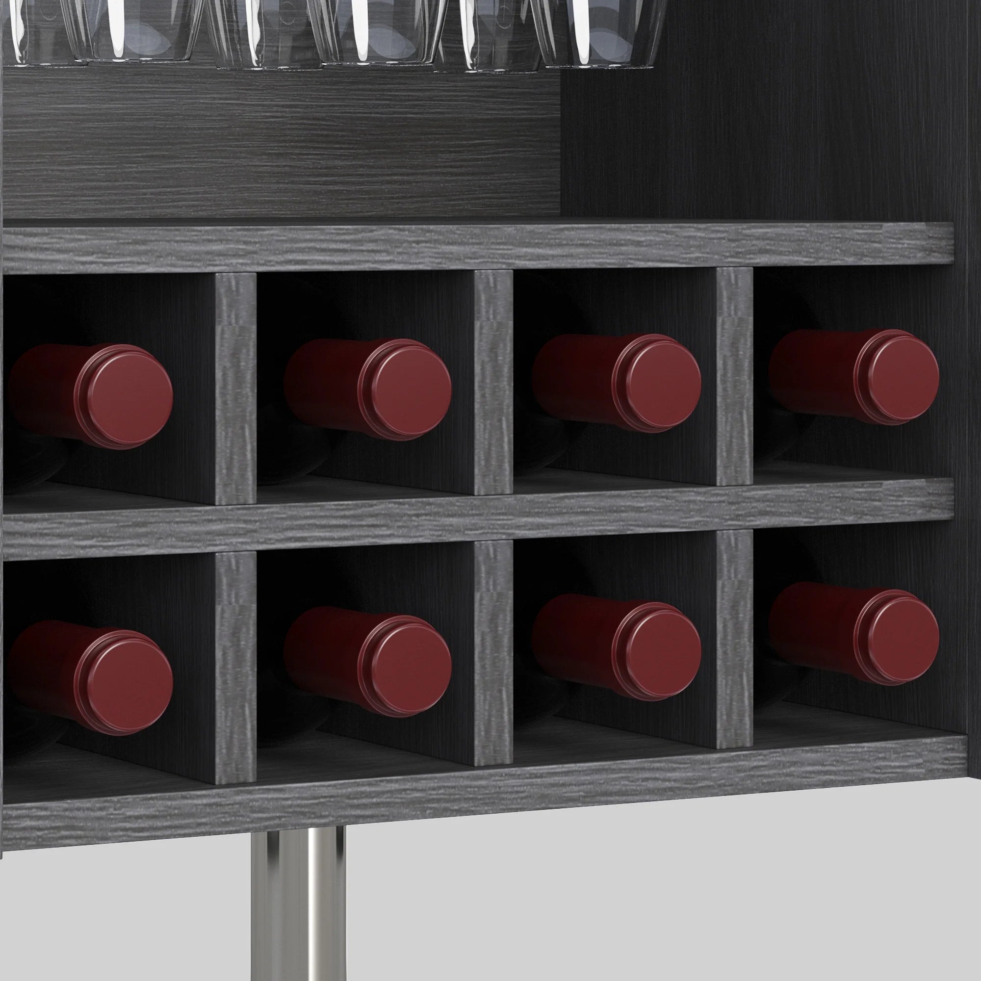 Dark Rustic Oak Sideboard Buffet Cabinet with Storage C668671