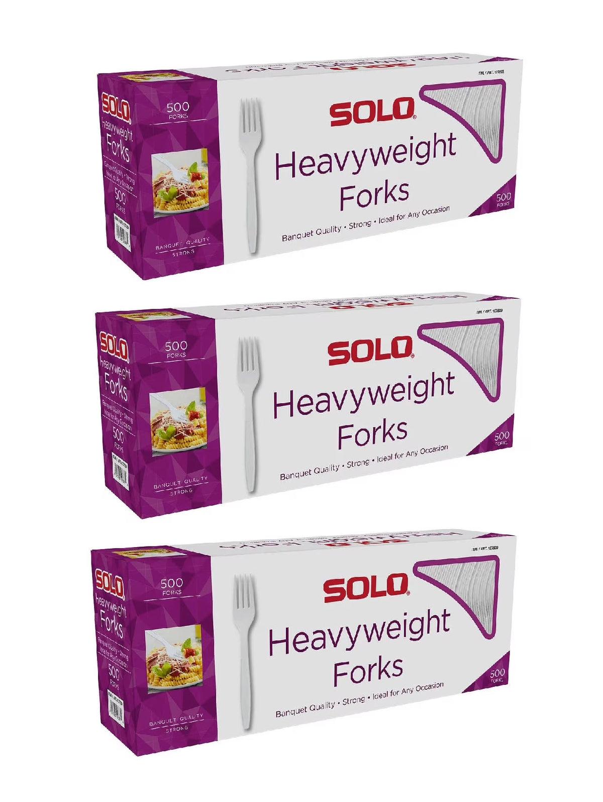 Heavyweight Plastic Fork, White, 500-count 3PK H283