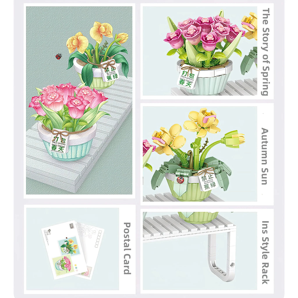 Orchid Bonsai Plant Building Block Set J630253