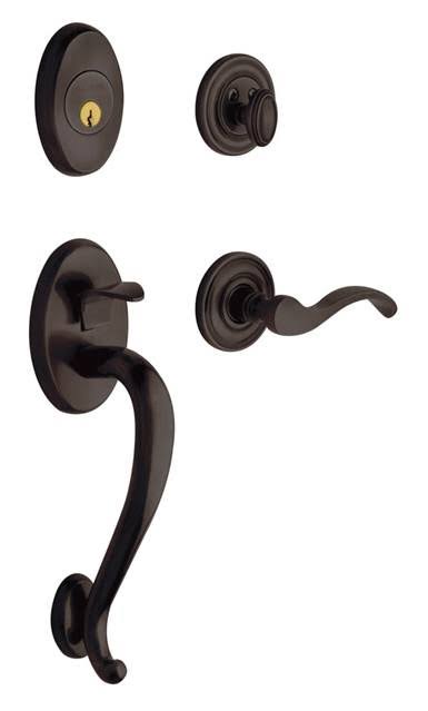Satin Nickel Double Cylinder Handleset with Wave Lever N672617