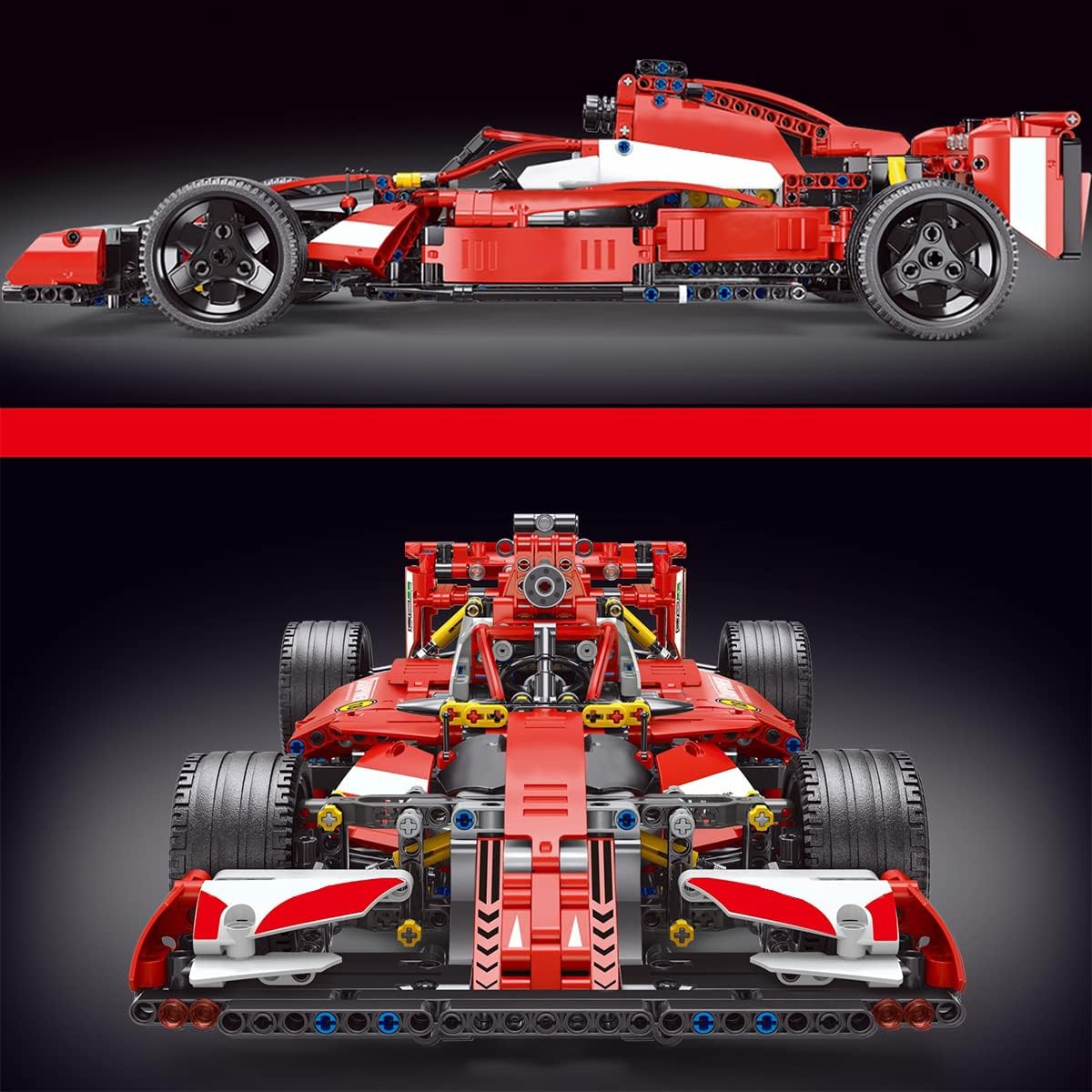 Red Super Sports Car MOC Building Blocks Kit, 1:10 Scale Sports Car Model Toys (1250 Pcs) I375858