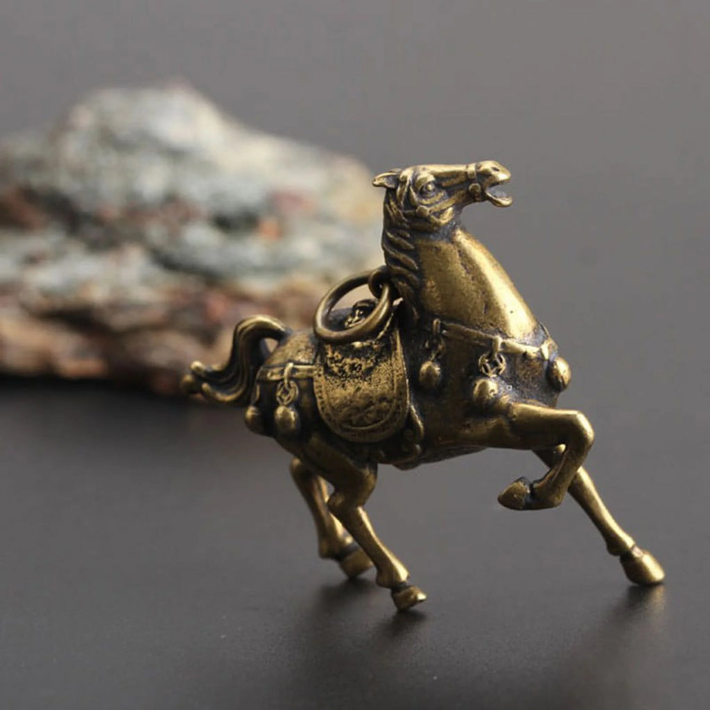 Solid Copper Race Horse Miniature Figurines Desk Decor Ornament Handmade Crafts C3802