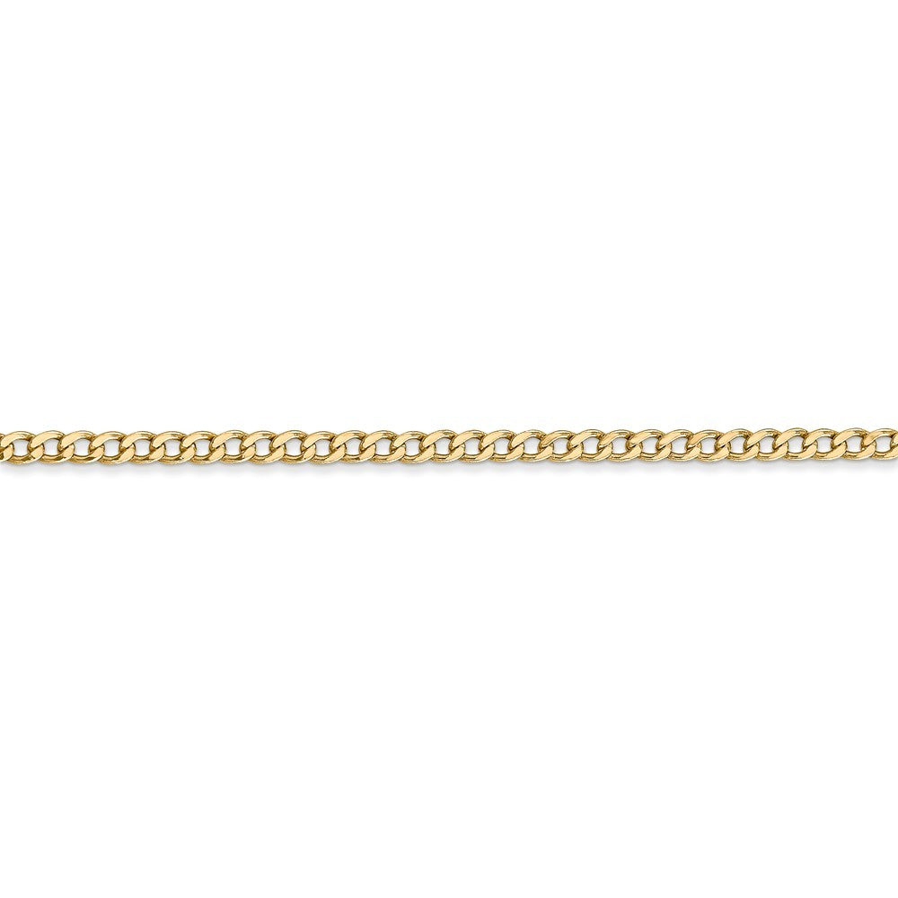 14k Gold 2.5mm Semi Solid Curb Chain Necklace 26 Inch U353102