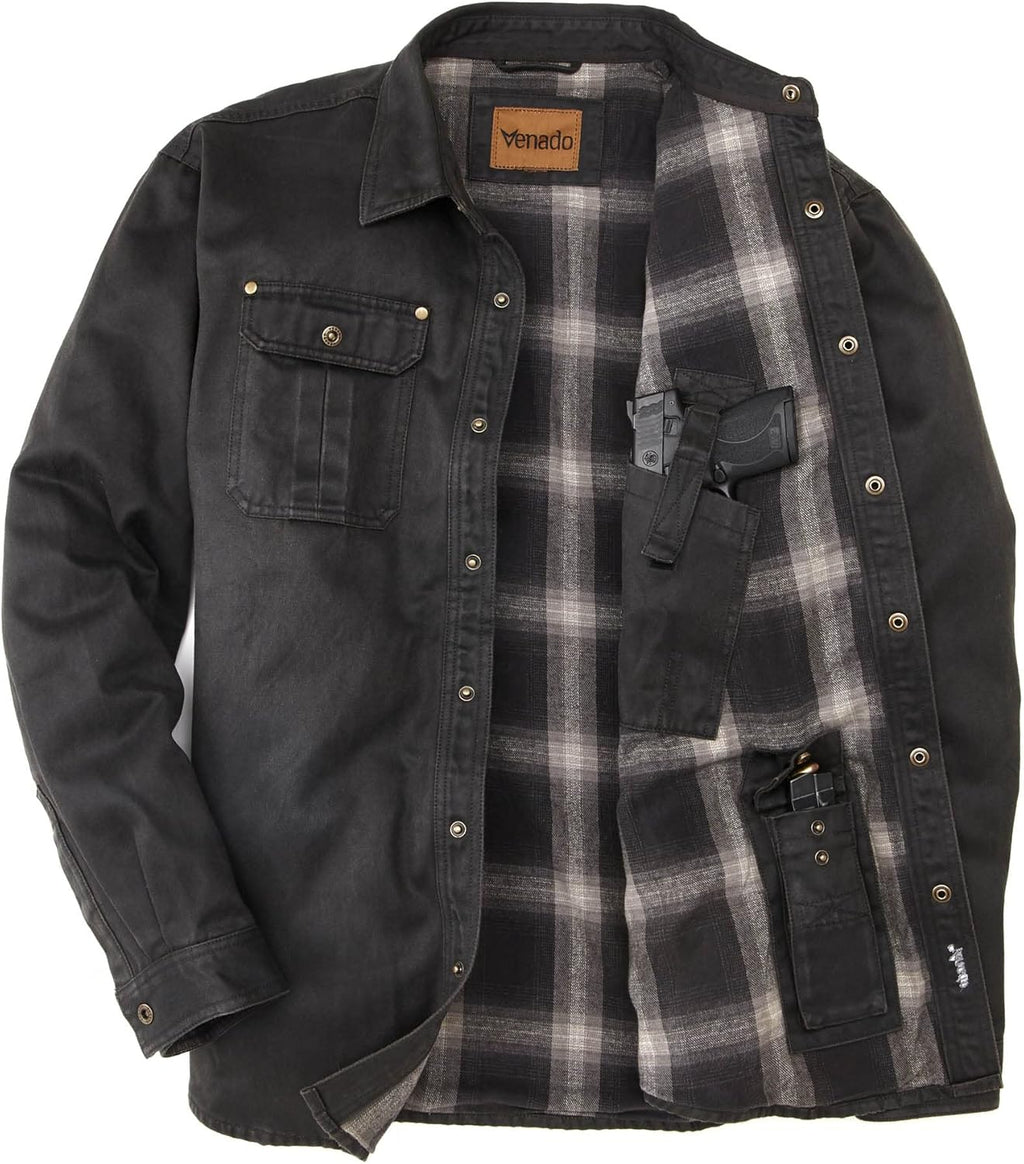 Cotton Suede Concealed Carry Shirt Jacket O893