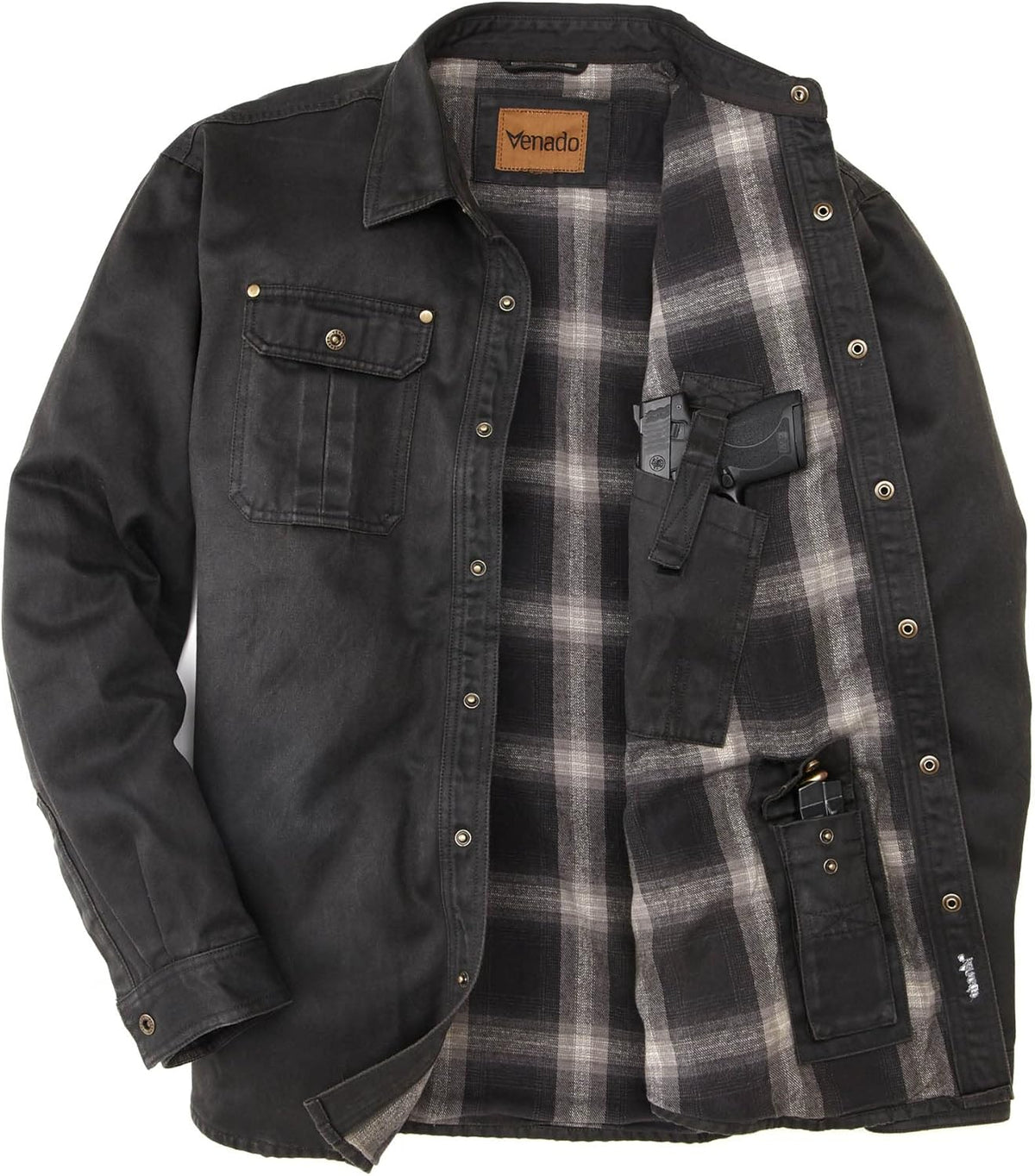 Cotton Suede Concealed Carry Shirt Jacket O893