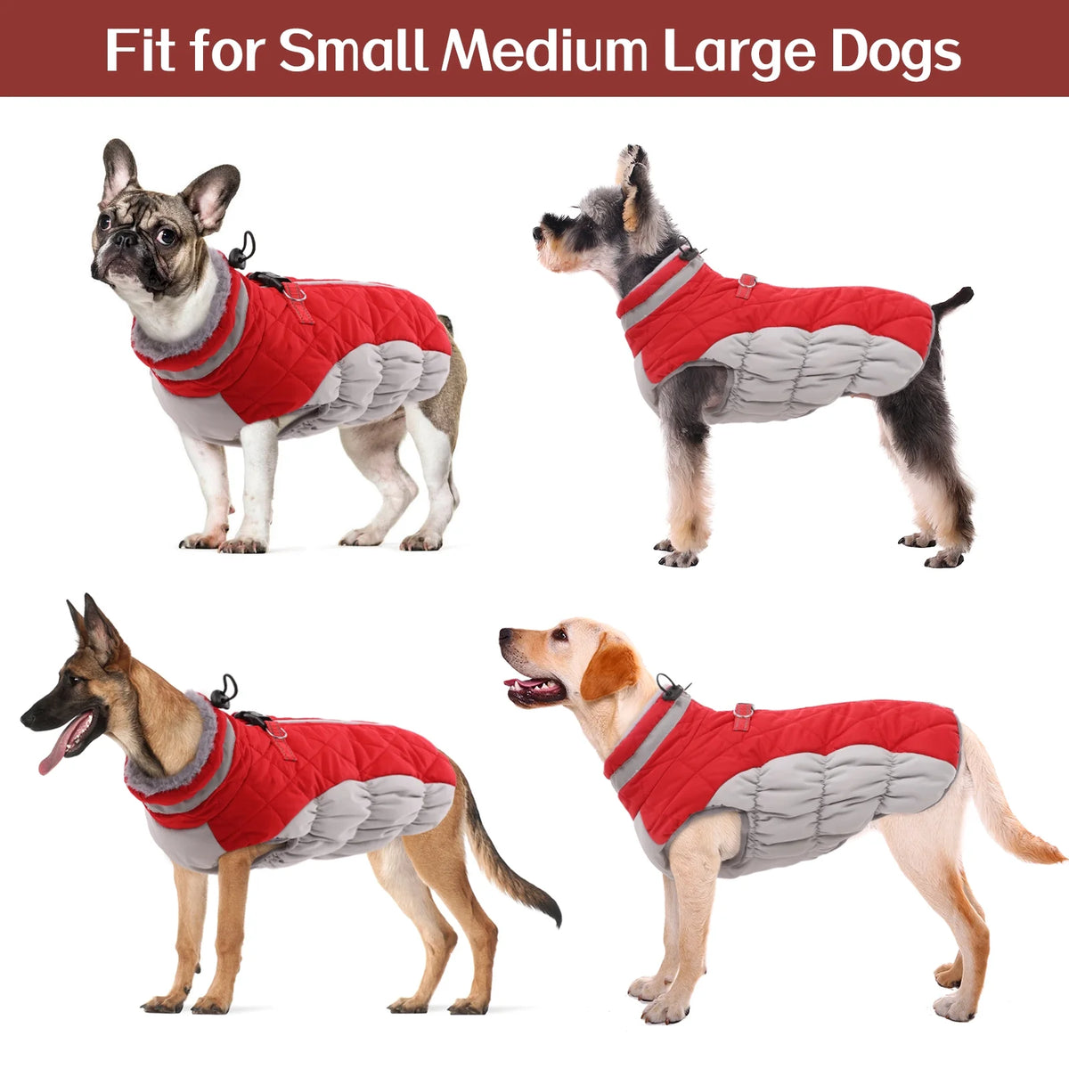 Red Reflective Dog Winter Coat P180