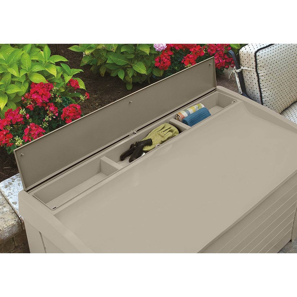 Taupe 127 gal Deck Box with Seat R4768