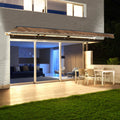 Motorized LED Half Cassette Retractable Awning 10 x 8 Feet, Sand S649
