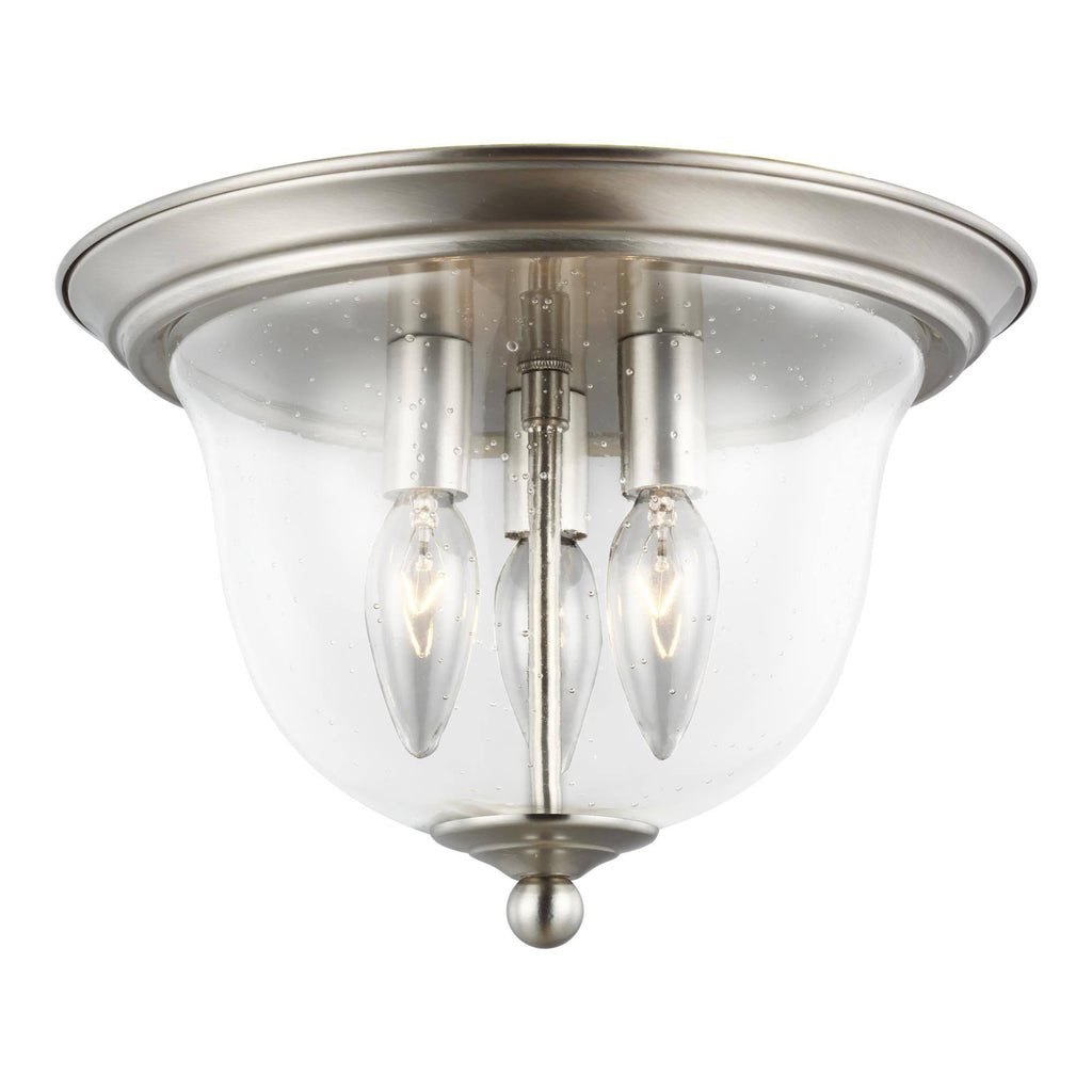 Brushed Nickel Three Light Ceiling Flush Mount W612834