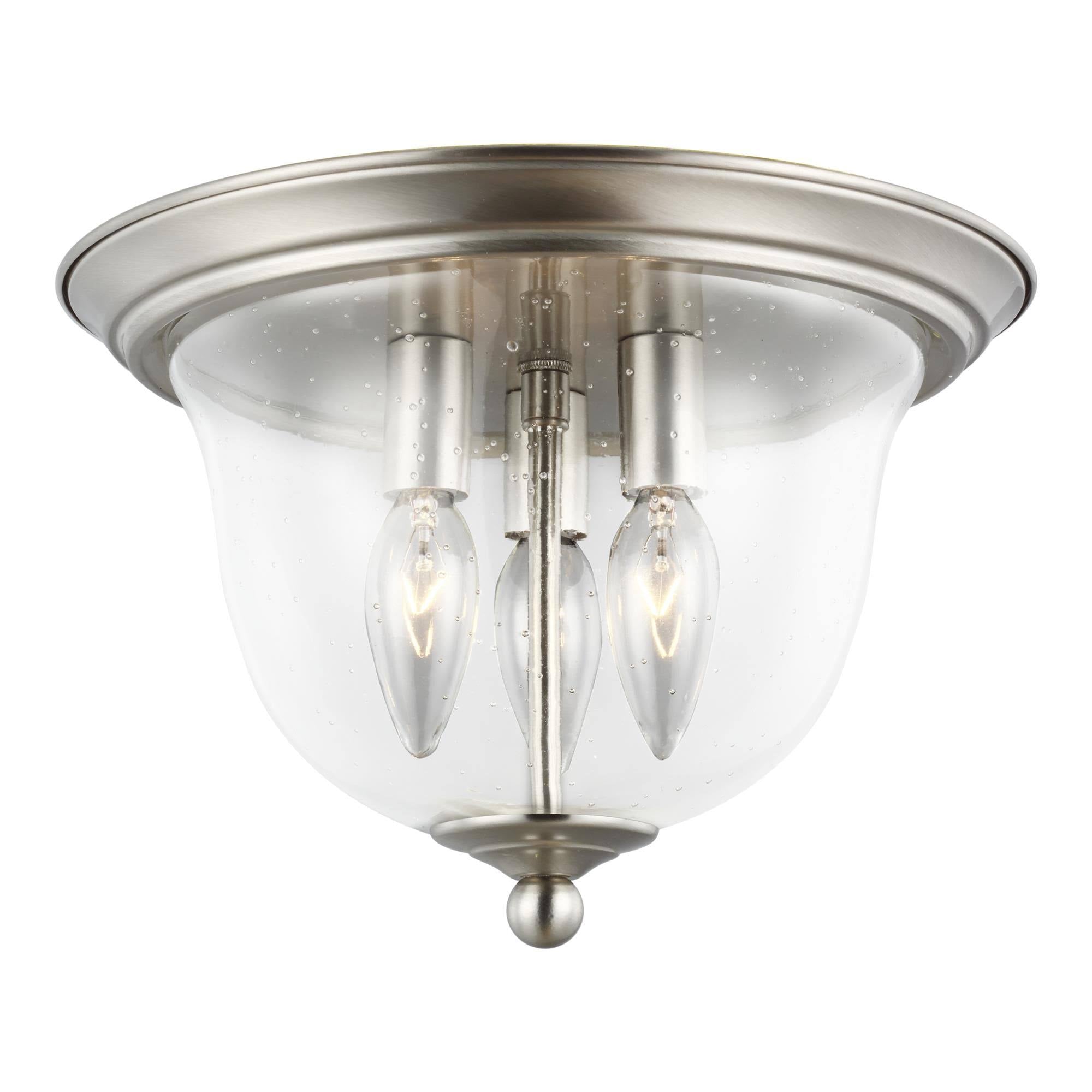 Brushed Nickel Three Light Ceiling Flush Mount W612834