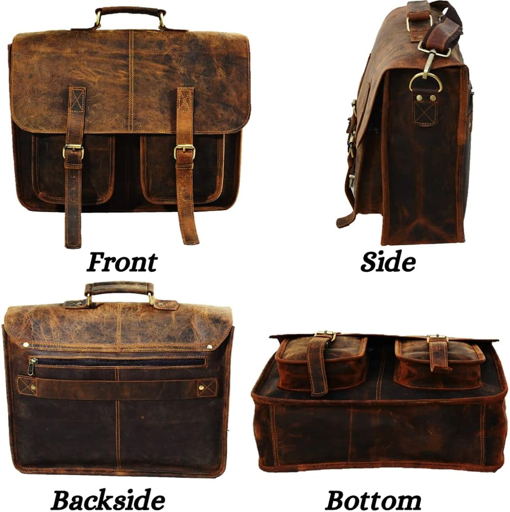 Leather Laptop Messenger Bag J3408