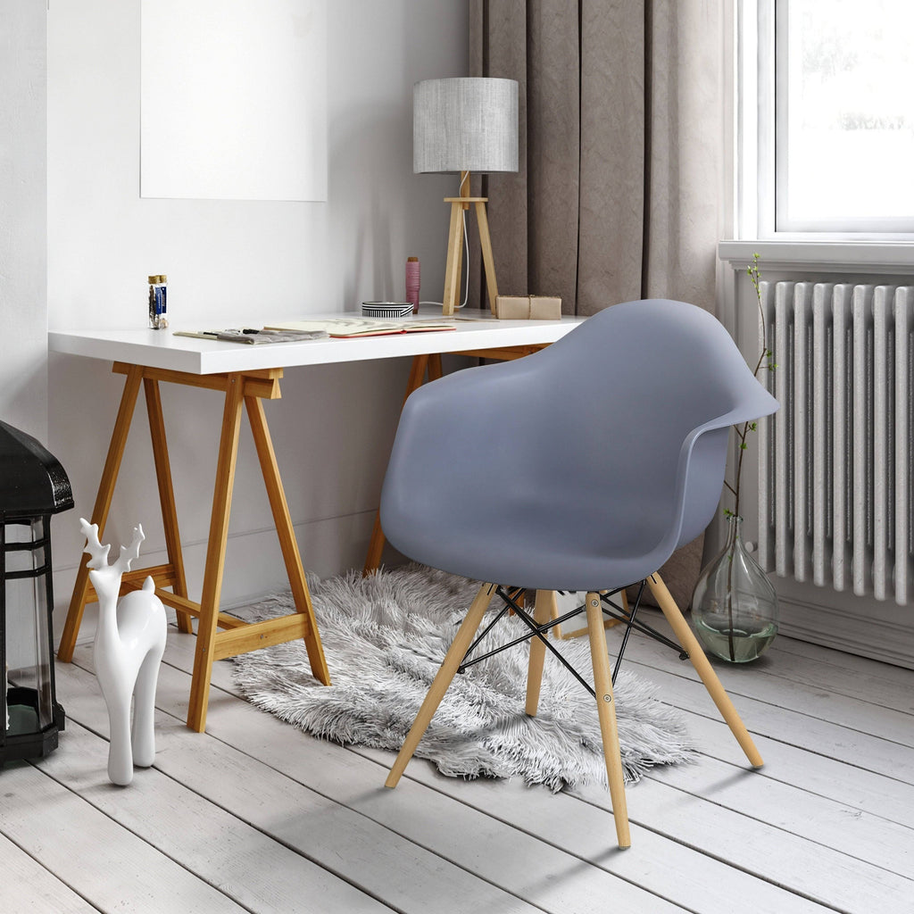 Dark Brown Plastic Dining Chairs (Set of 2) A63992