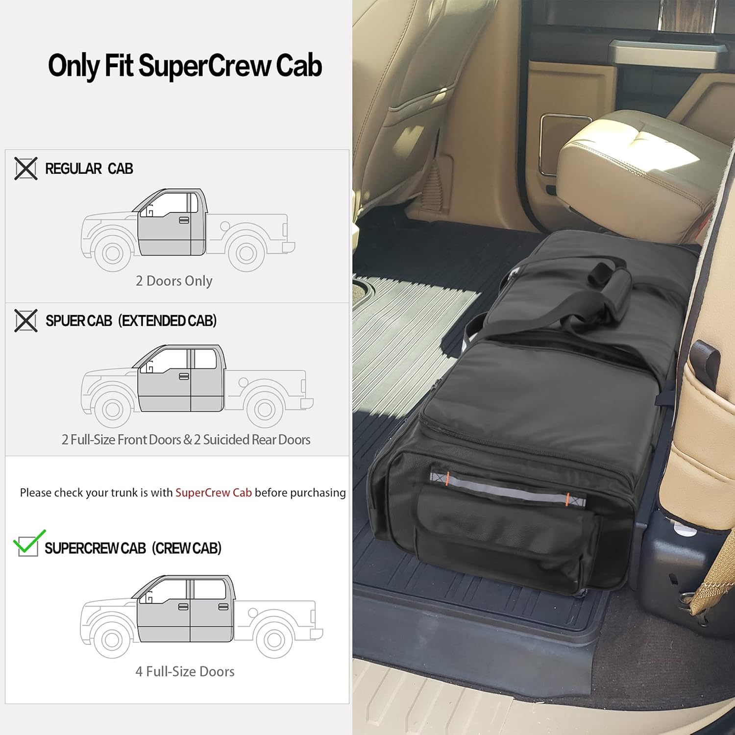 Under Seat Storage Bag with Inner Dividers & Multiple Pockets A56907