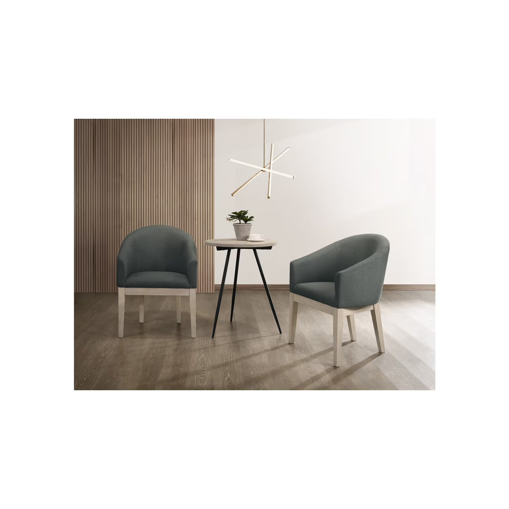 Gray Fabric Accent Chairs and Side Table Set R997069