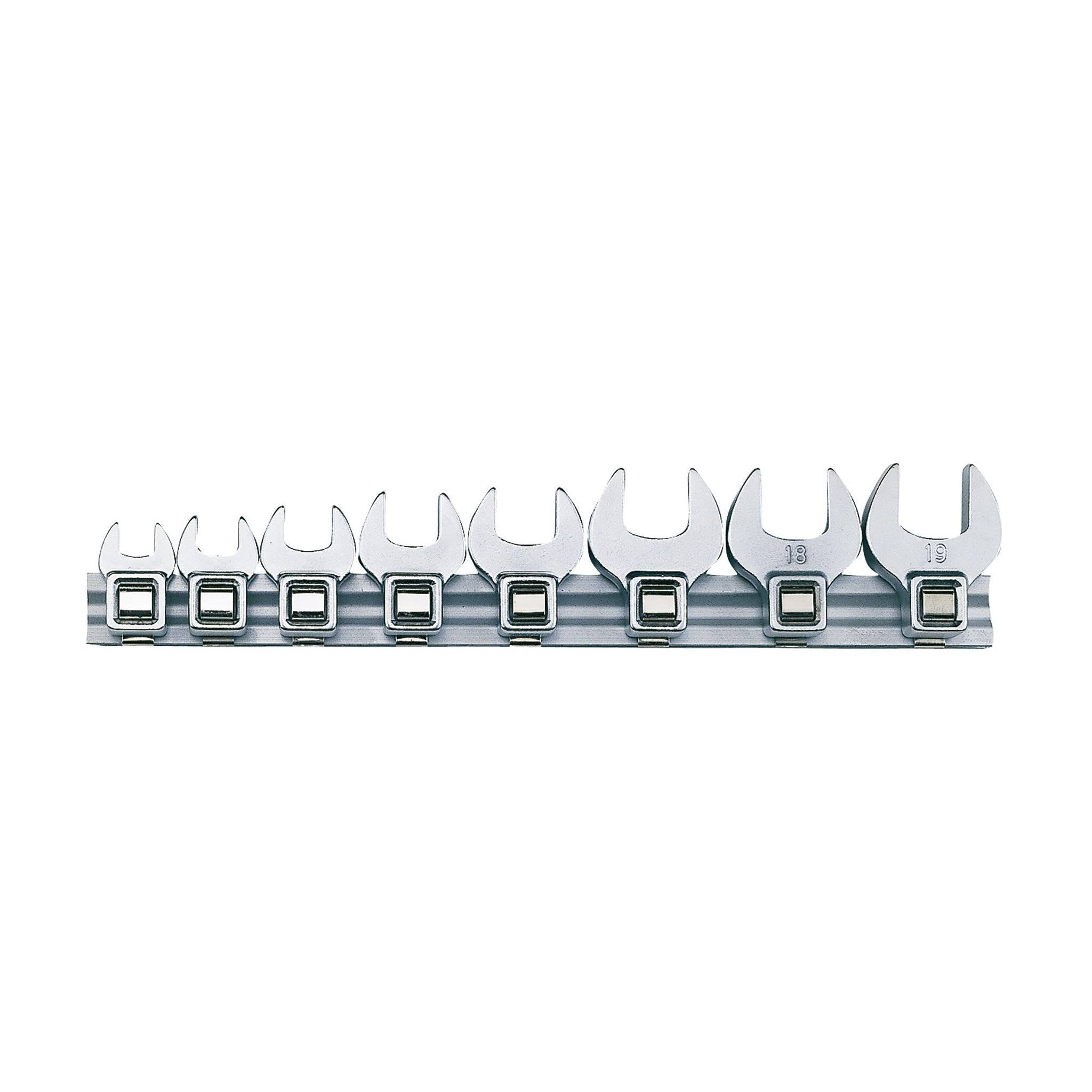 8 Piece 3/8 inch Drive Metric Crow Foot Wrench Set I8177